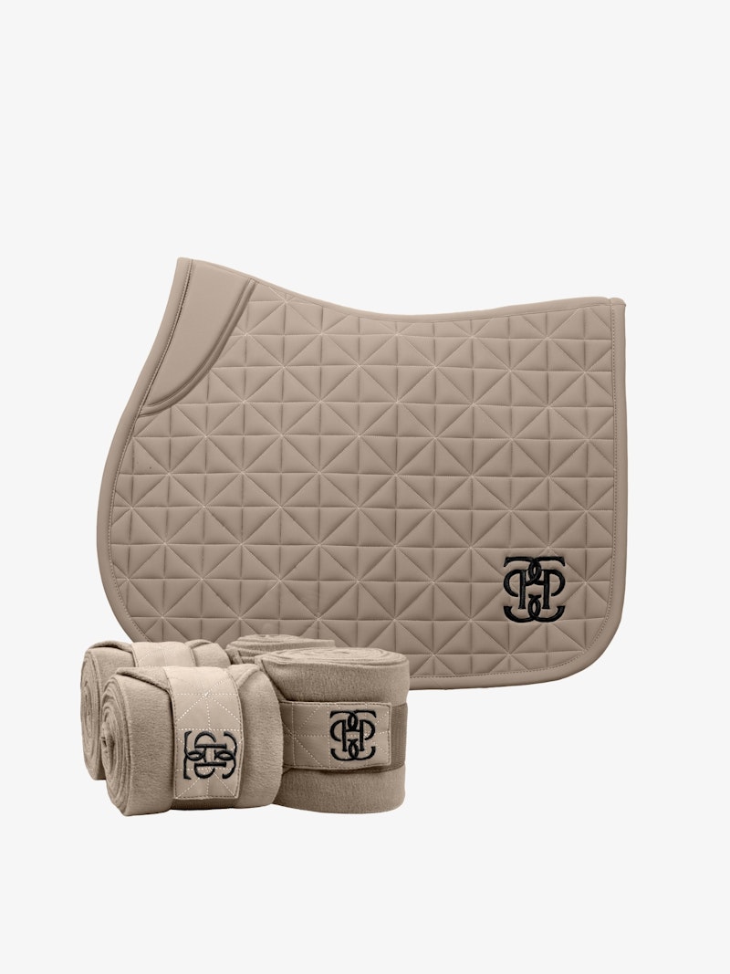 Diamond Quilt Jump Saddle Pad+ Polos Set Diamond Quilt Jump Saddle Pad+ Polos Set