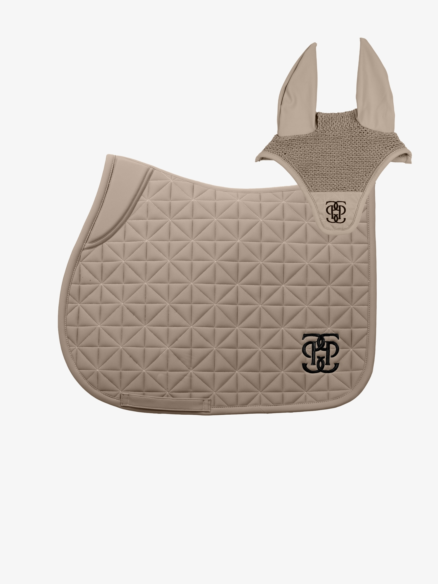 Diamond Quilt Jump Saddle Pad+ Ear Bonnet Set