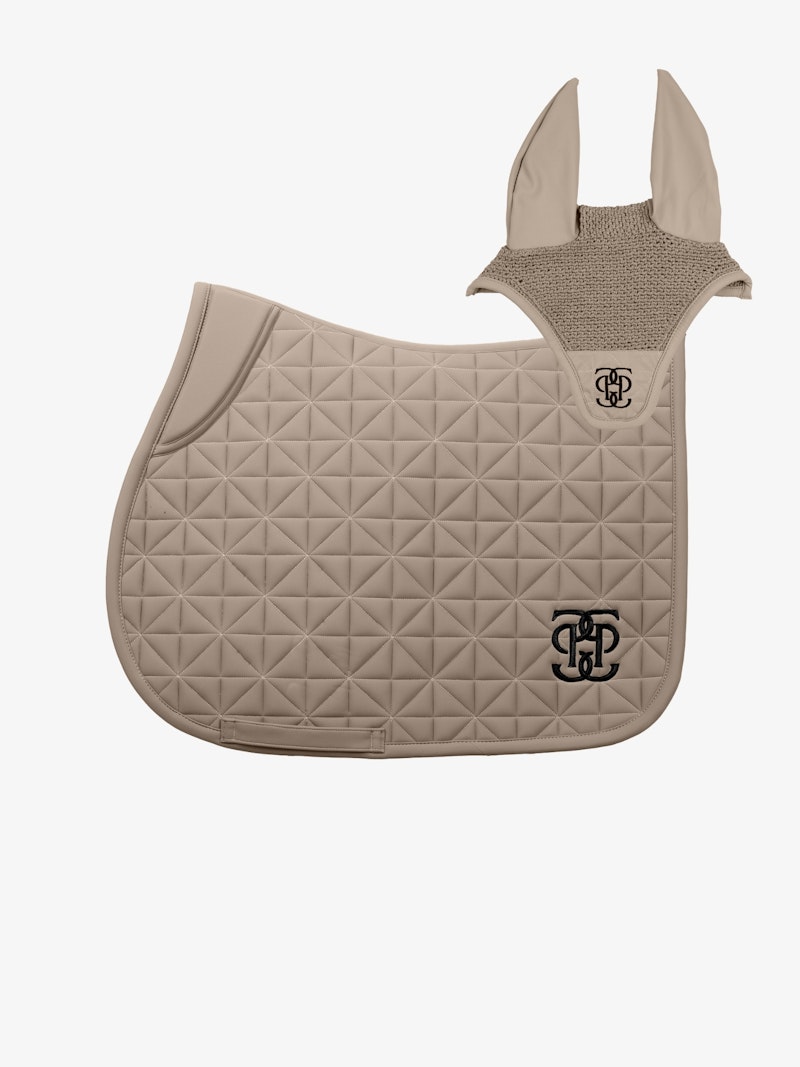 Diamond Quilt Jump Saddle Pad+ Ear Bonnet Set Diamond Quilt Jump Saddle Pad+ Ear Bonnet Set