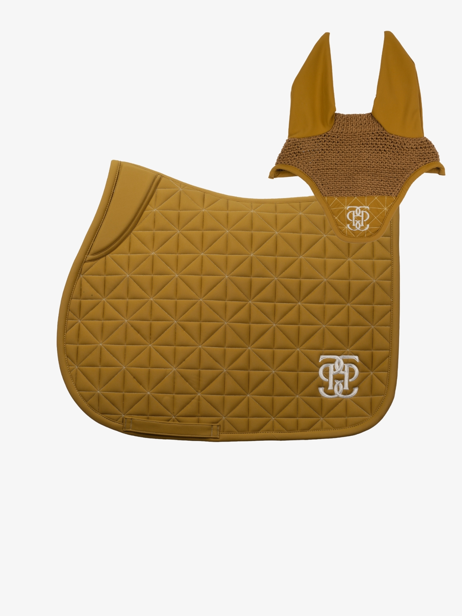 Diamond Quilt Jump Saddle Pad+ Ear Bonnet Set