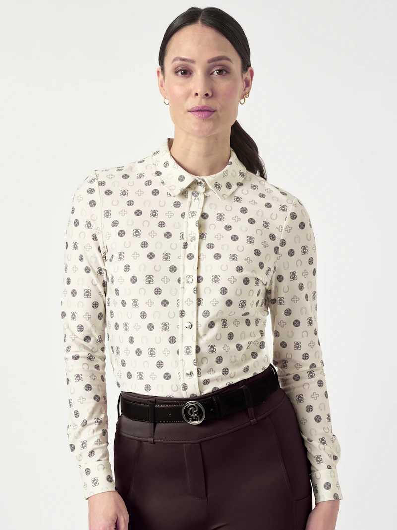 Valerie Printed LS Shirt Off White Valerie Printed LS Shirt Off White