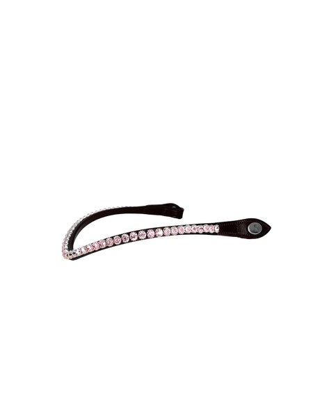 Browband Slim Hortensia Pink Brown Leather