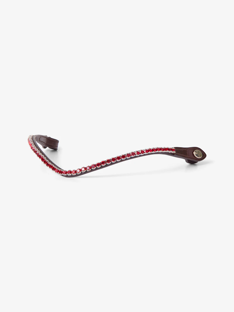 Browband Slim Cranberry Red Brown Leather Browband Slim Cranberry Red Brown Leather