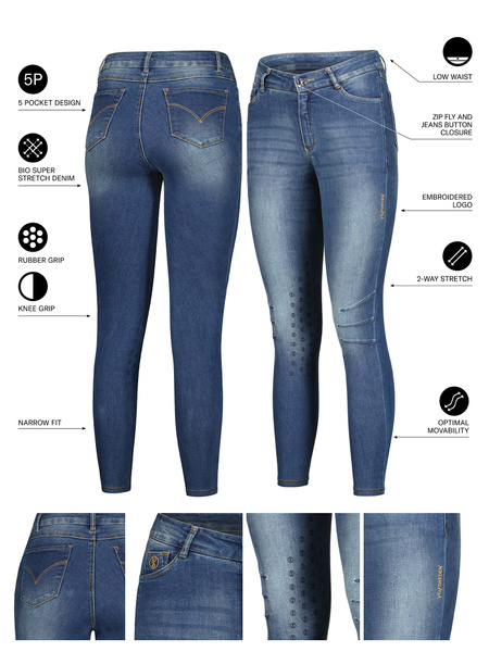 Ellie Half Grip Denim Breeches