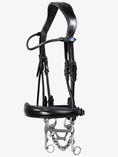 Passage Double Bridle + Dubai Flat Dressage Reins