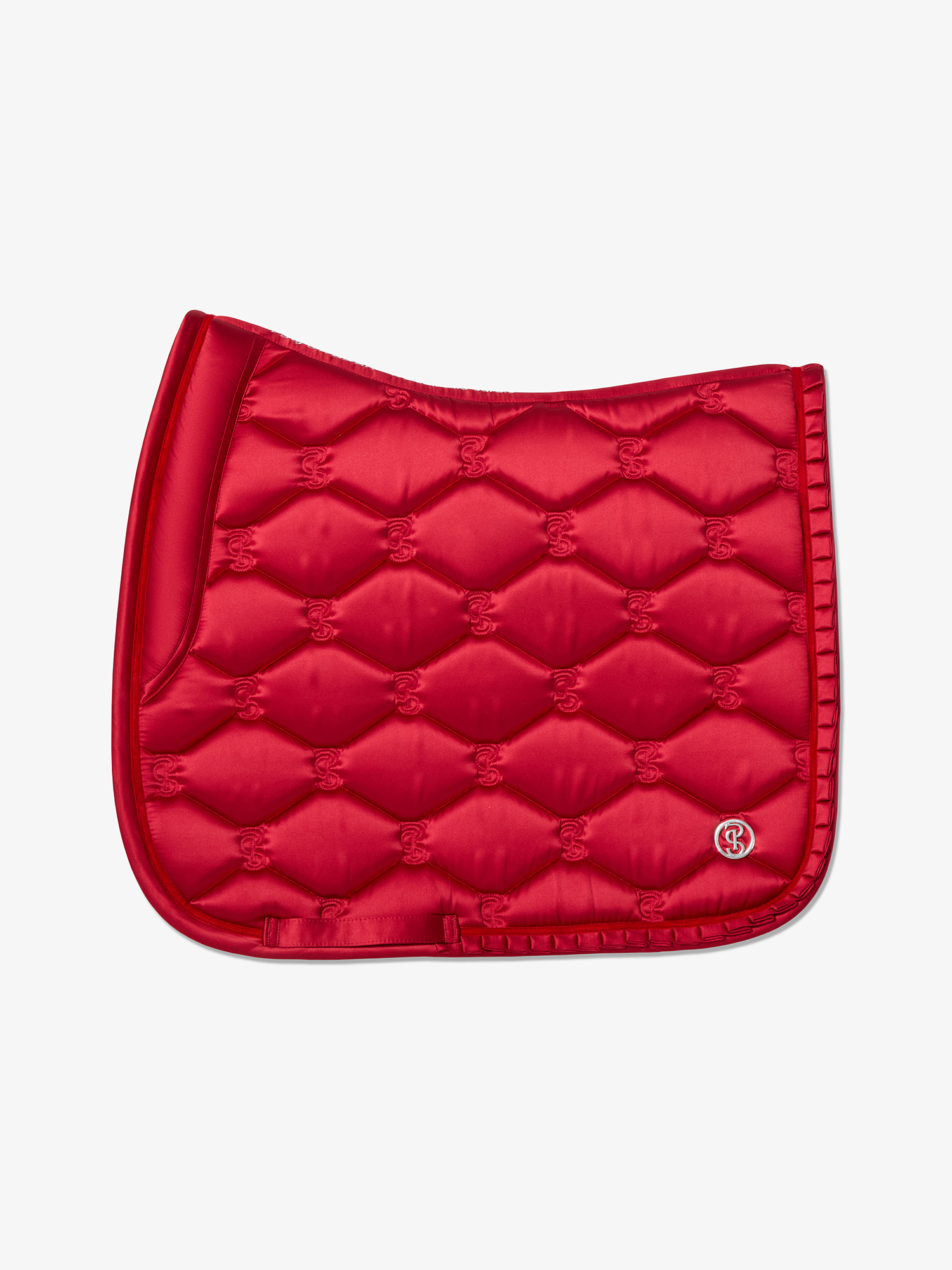 Saddle Pad Dressage Ruffle Cranberry Red