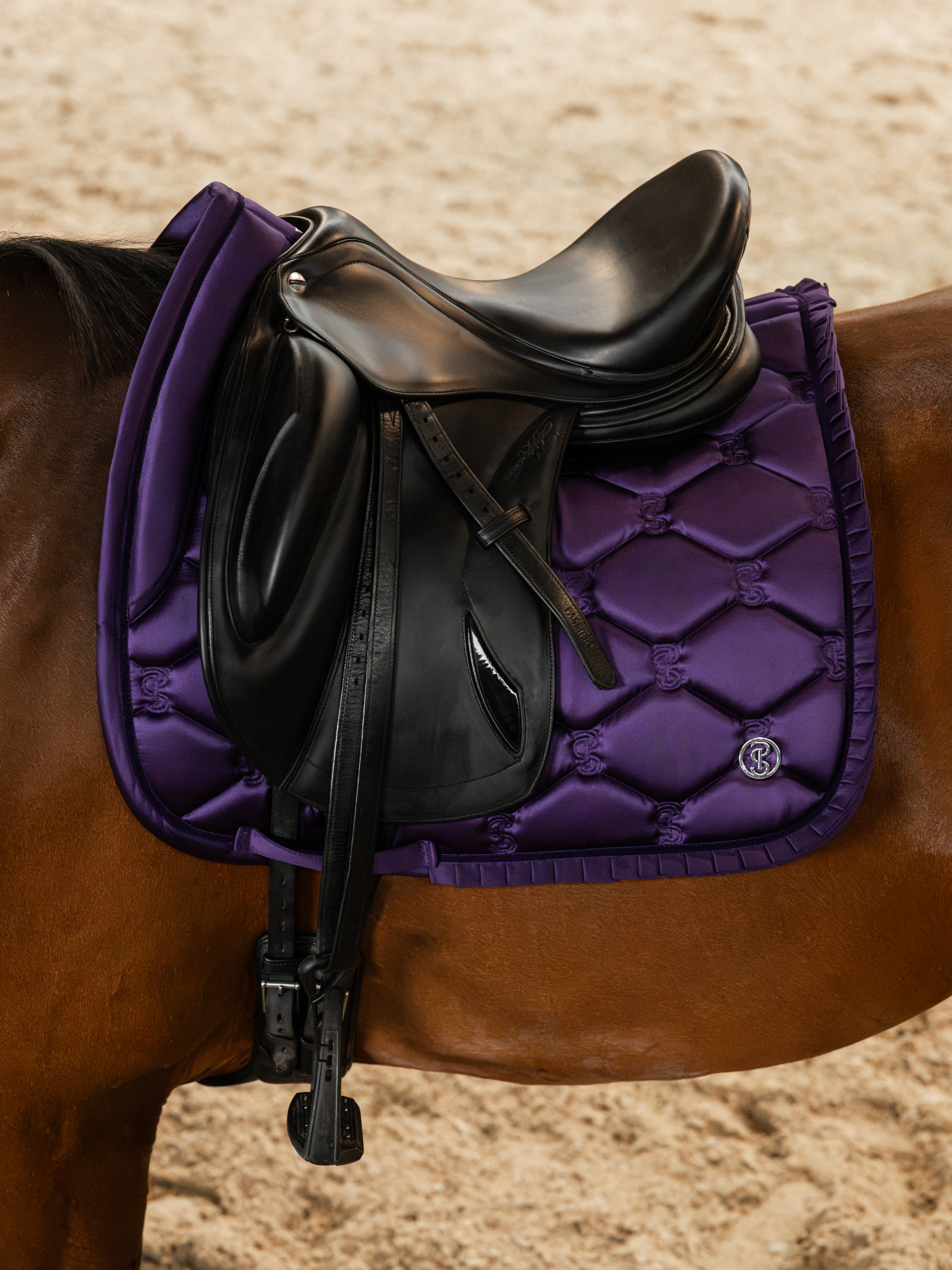 Saddle Pad Dressage Ruffle Eclipse Purple