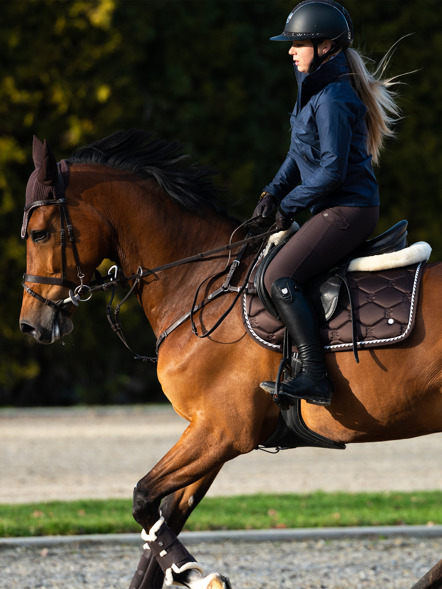 PS of Sweden Leather Riding Gloves - Coffee