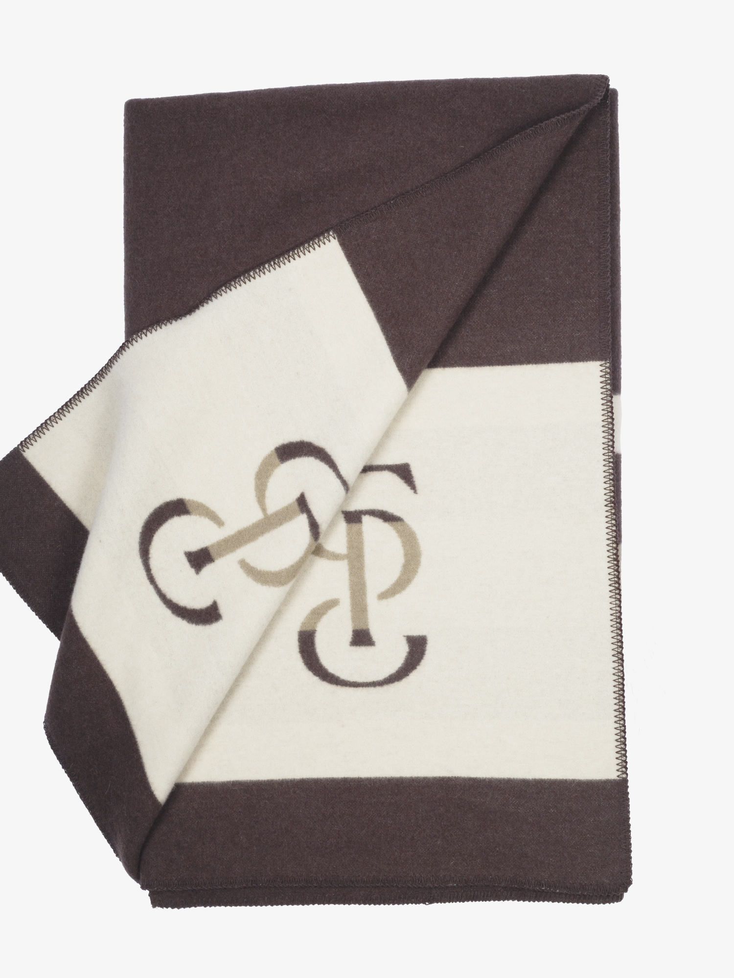 Gucci Gray Wool/Cashmere Monogram Throw Blanket